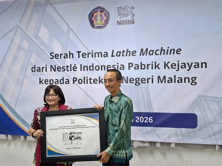 Sinergi Vokasi dan Industri, Nestle Kejayan Donasikan Mesin Bubut ke Polinema