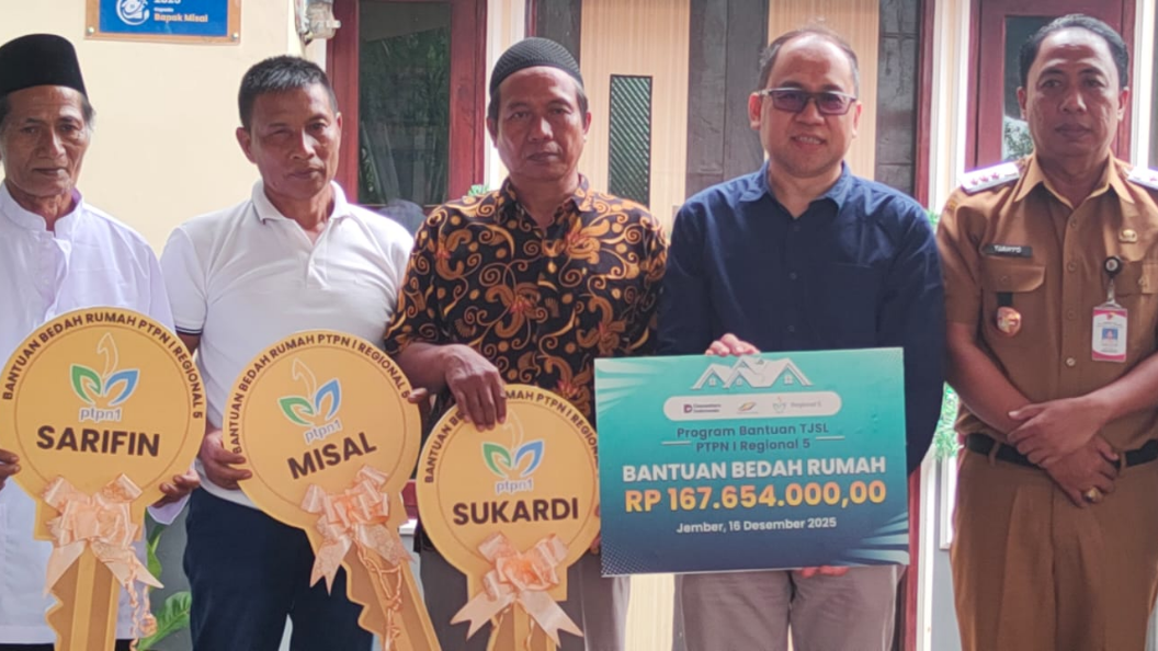 PTPN I Regional 5 Resmikan RTLH di Jenggawah, Salurkan TJSL 207,6 Juta